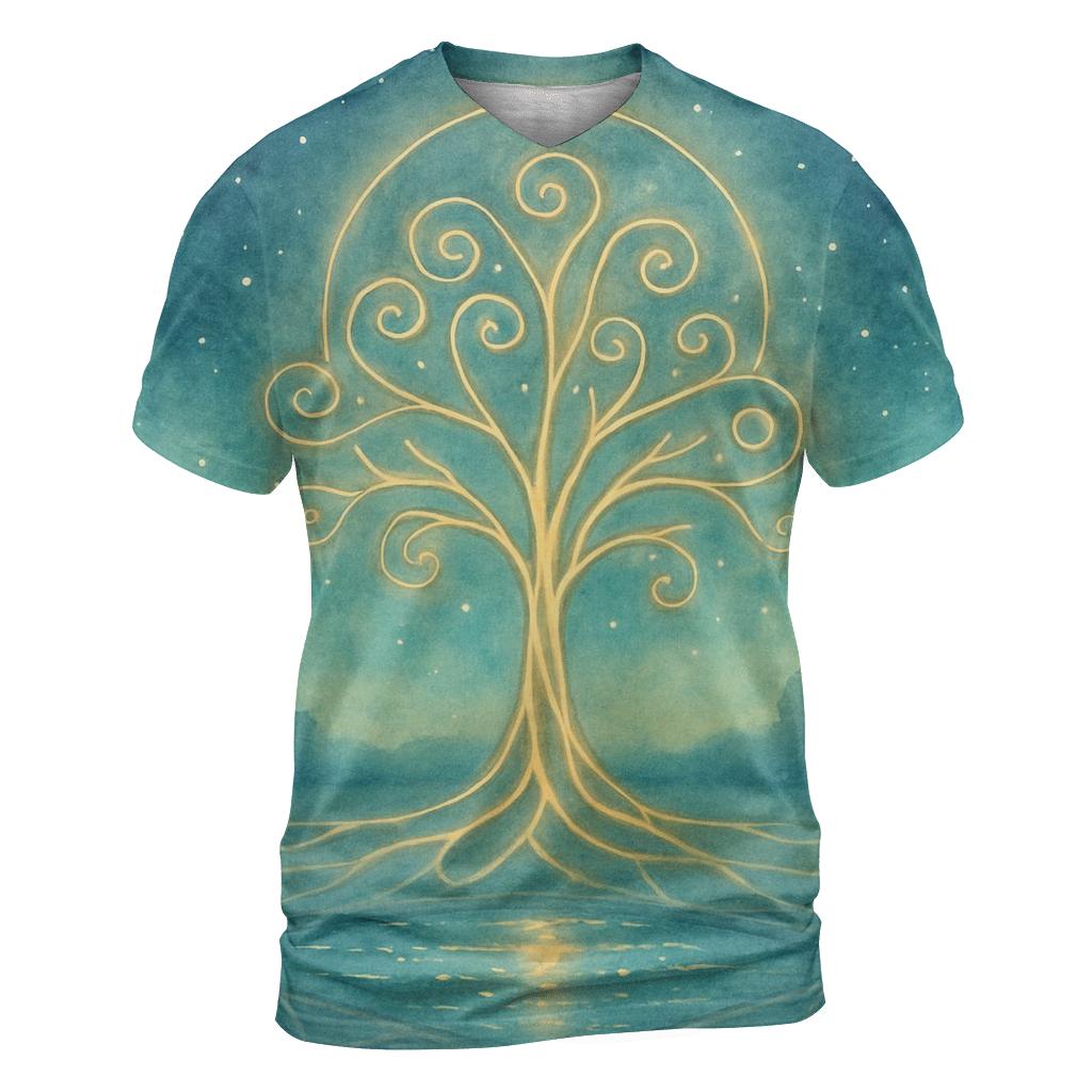 Celestial Grove custom all-over print shirts