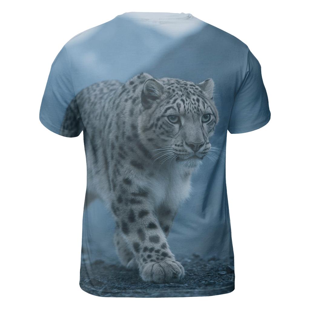 Mist Ridge Stalker Snow Leopard creative print fashion shirts