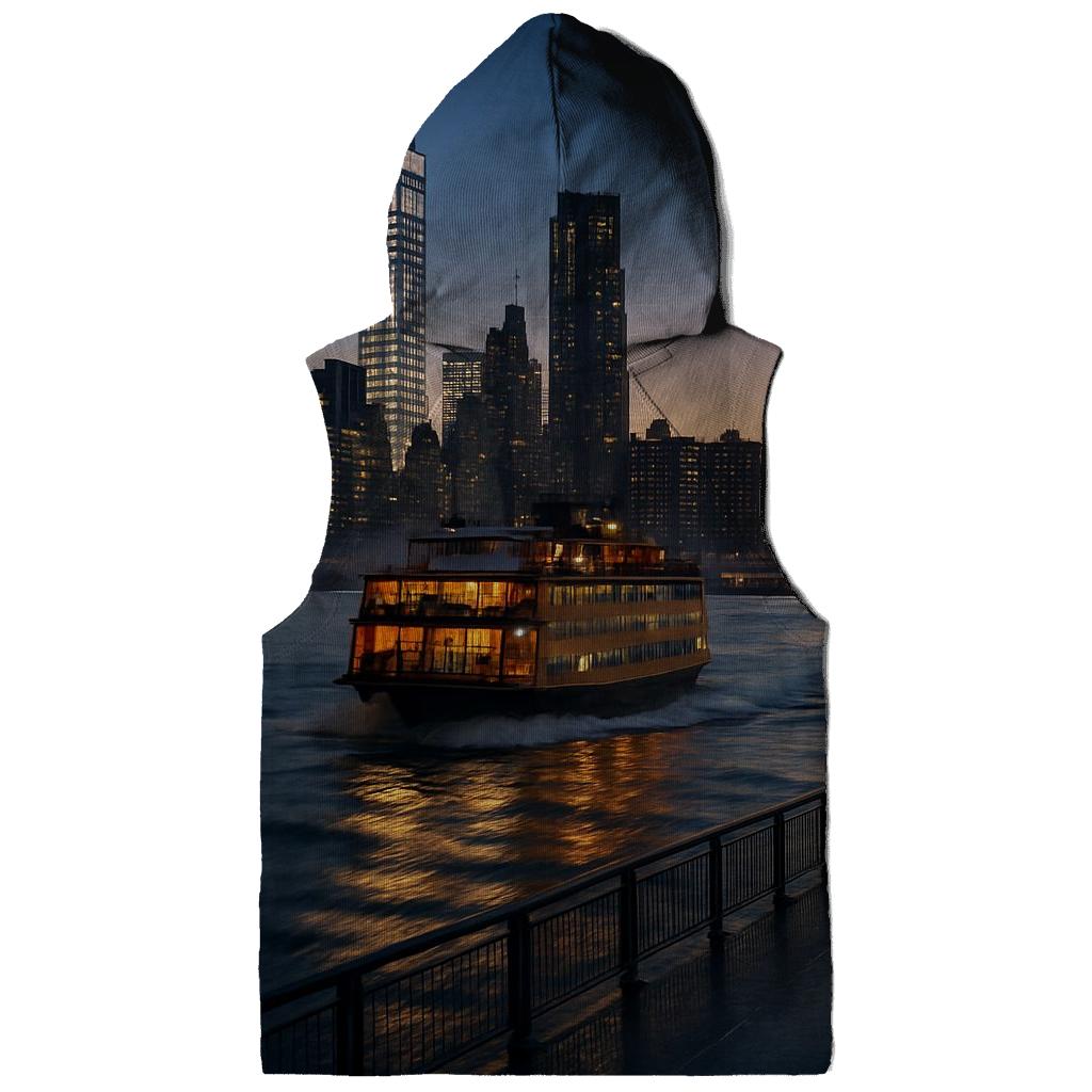 Twilight Ferry Through Manhattan heavyweight hoodies