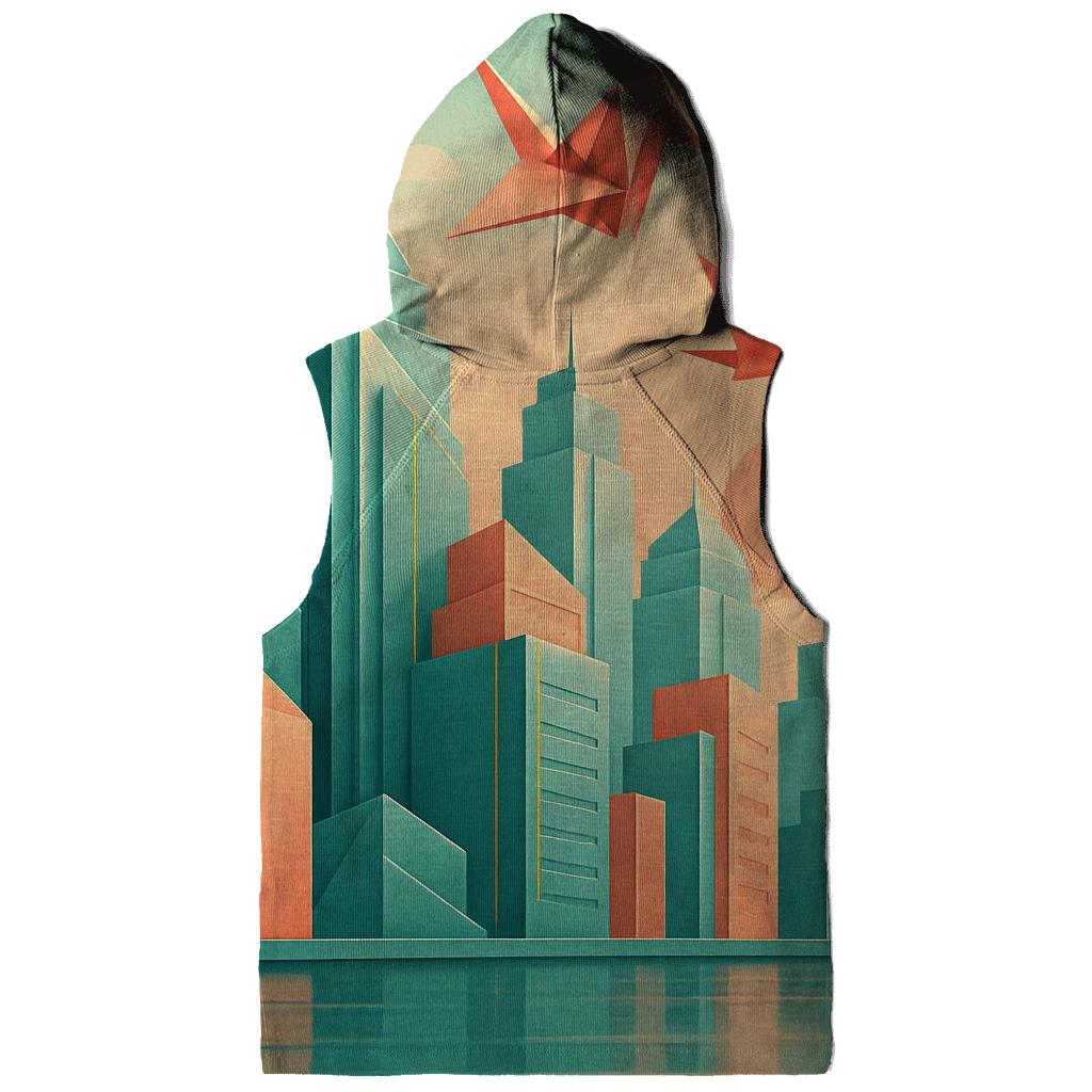 Chromatic Origami City printed hoodies