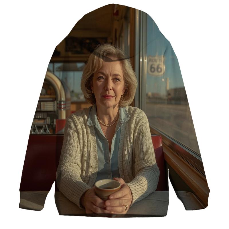 Polly Holliday On Route 66 Morning Stop embroidered hoodies