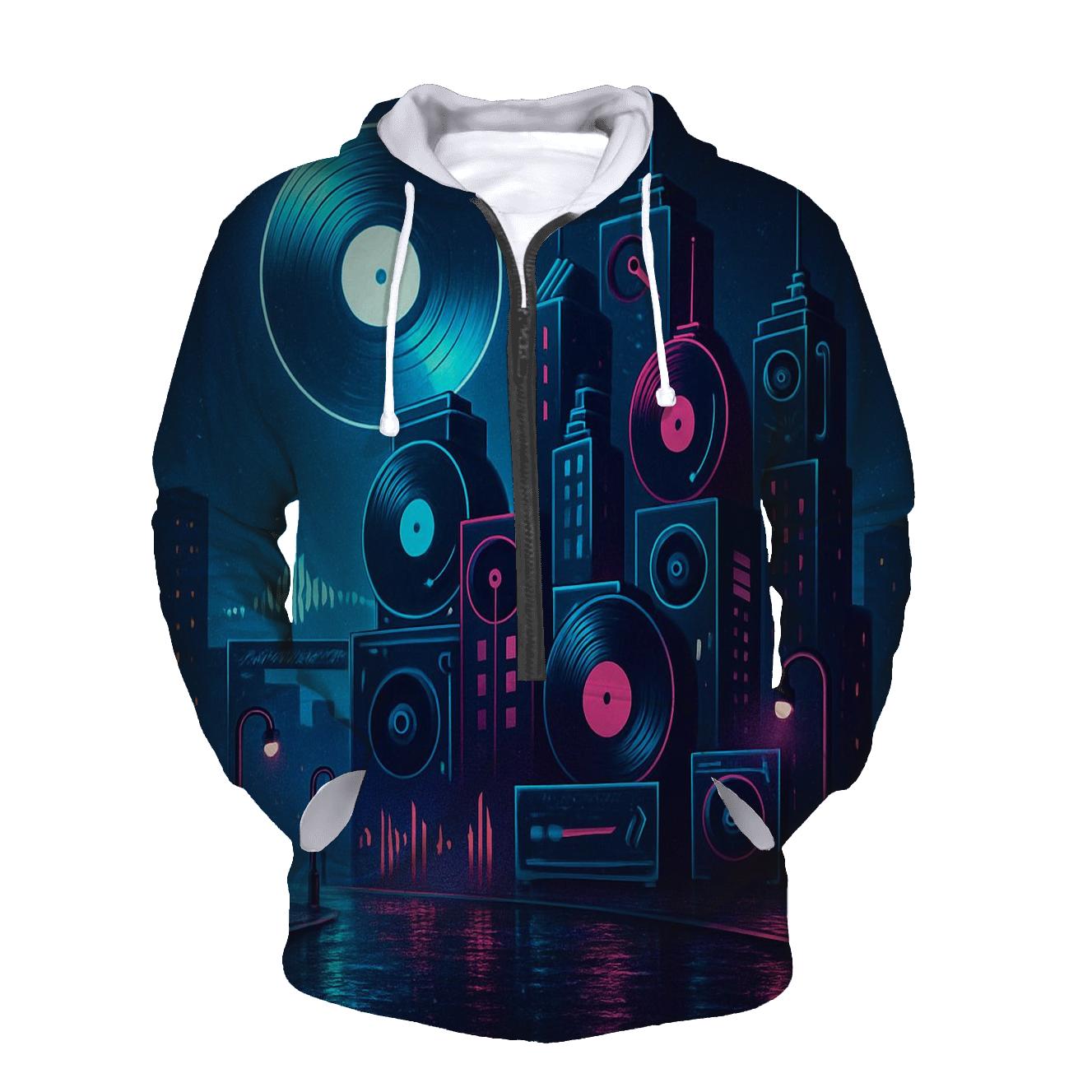 Neon Vinyl Skyline hoodie trends
