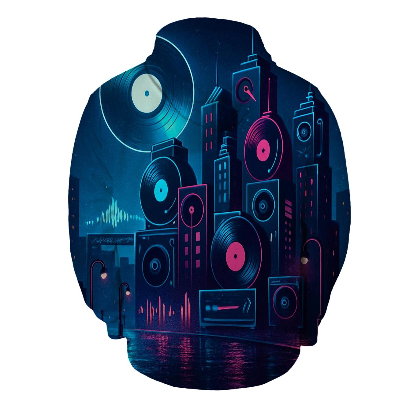 Neon Vinyl Skyline hoodie trends