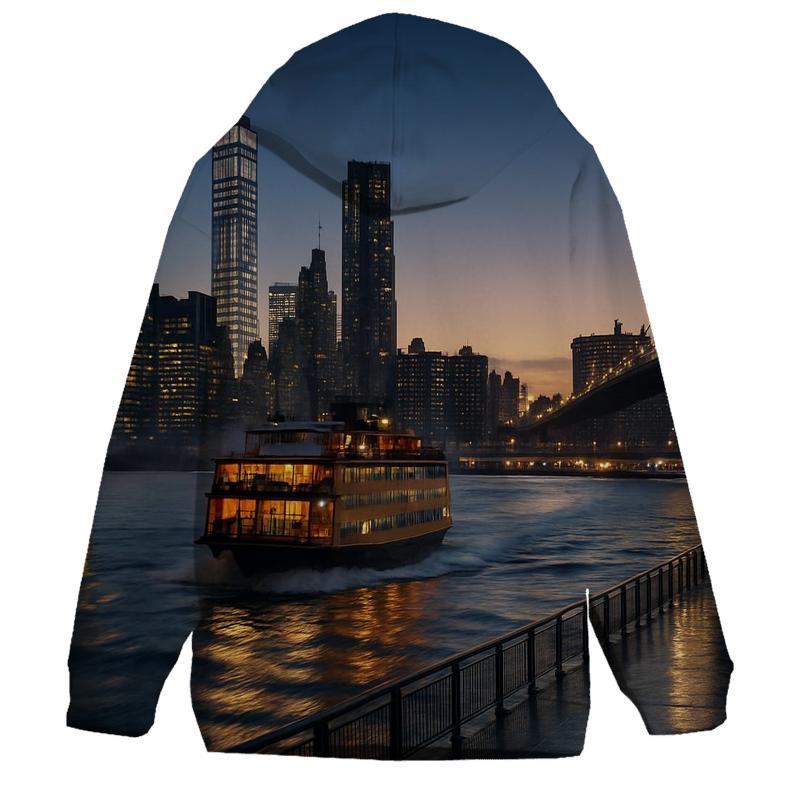 Twilight Ferry Through Manhattan premium hoodies
