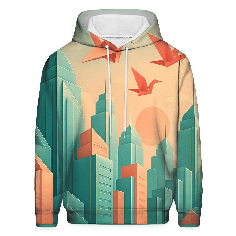 Chromatic Origami City premium hoodies