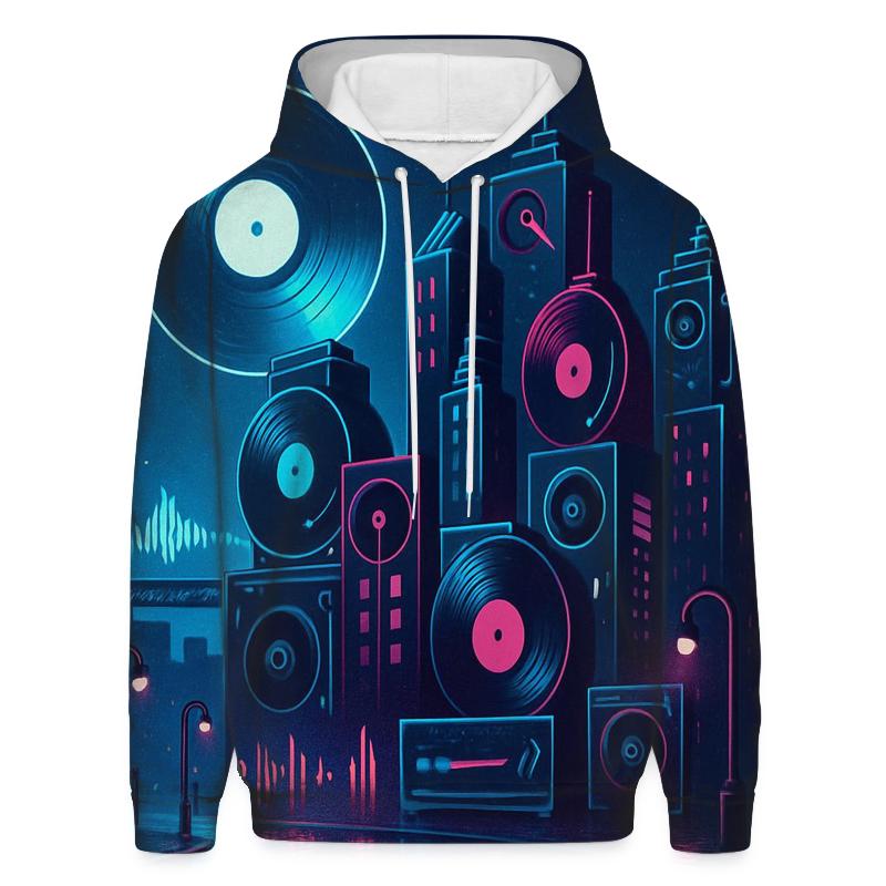 Neon Vinyl Skyline custom hoodies