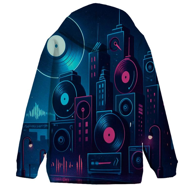 Neon Vinyl Skyline custom hoodies