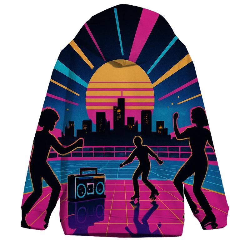 Neon Roller Rink Skyline designer hoodies