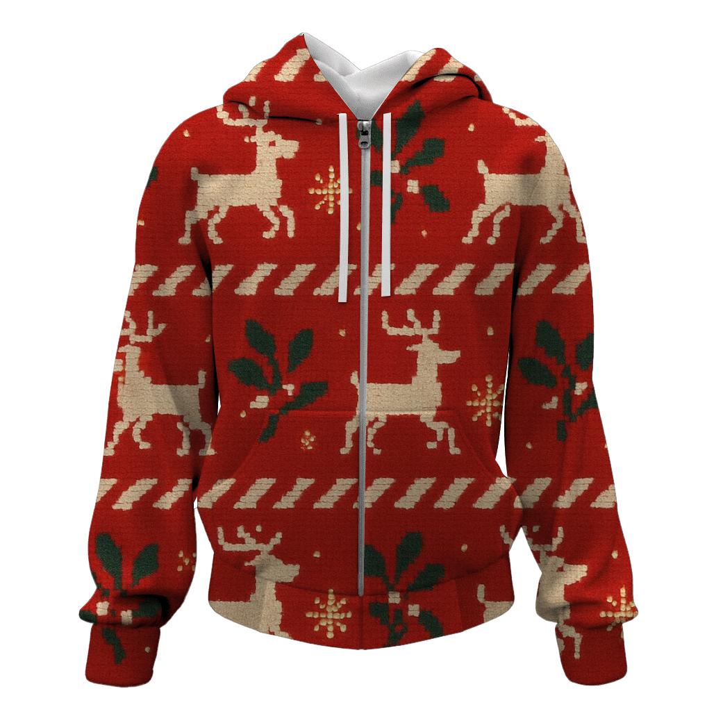 Mistletoe Reindeer Sweater Grid Design designer hoodies