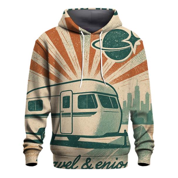 Space Age Roadtrip Poster zip-up hoodies