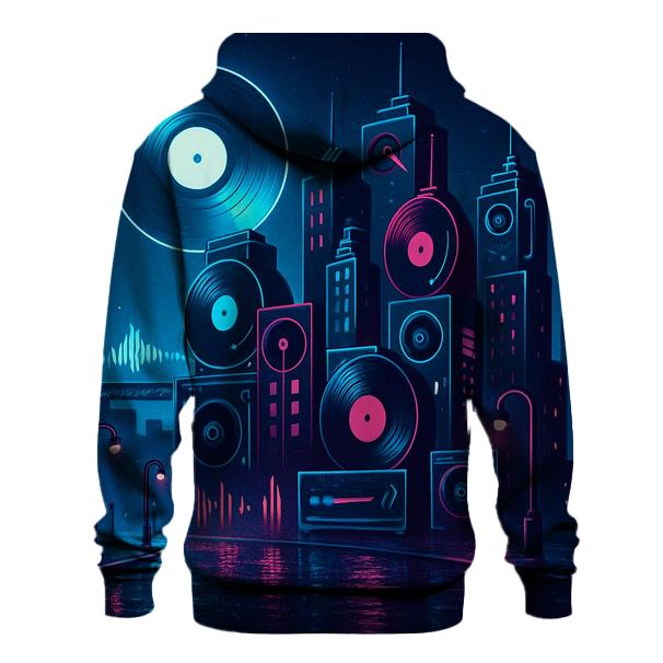 Neon Vinyl Skyline graphic hoodies