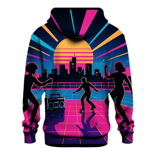 Neon Roller Rink Skyline custom hoodies