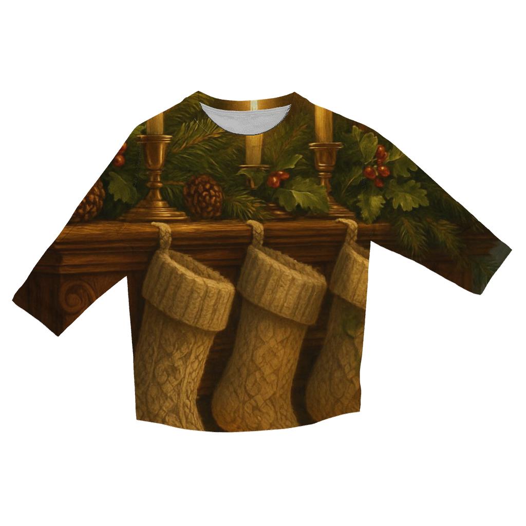 Warm Evening At The Pine Mantel fashion 3/4 sleeve shirts