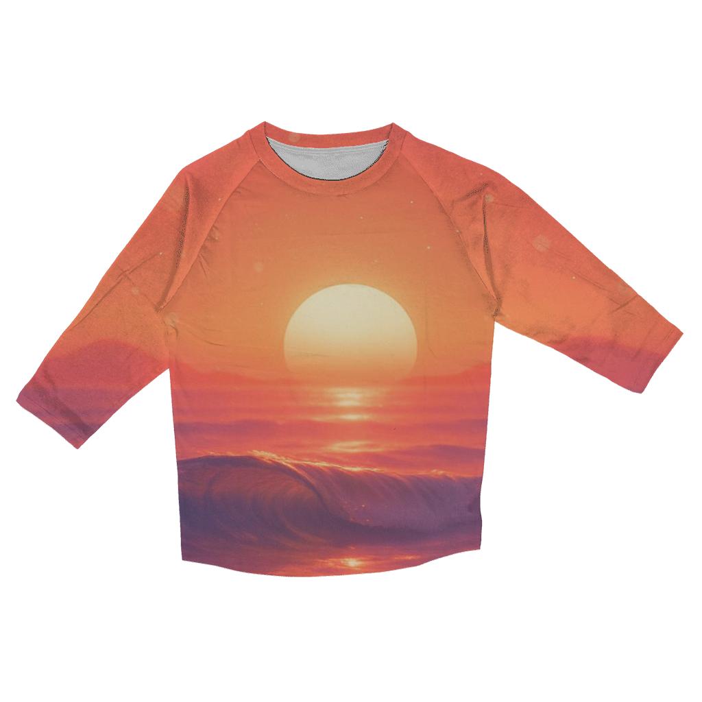 Coral Horizon Drift designer 3/4 sleeve blouses