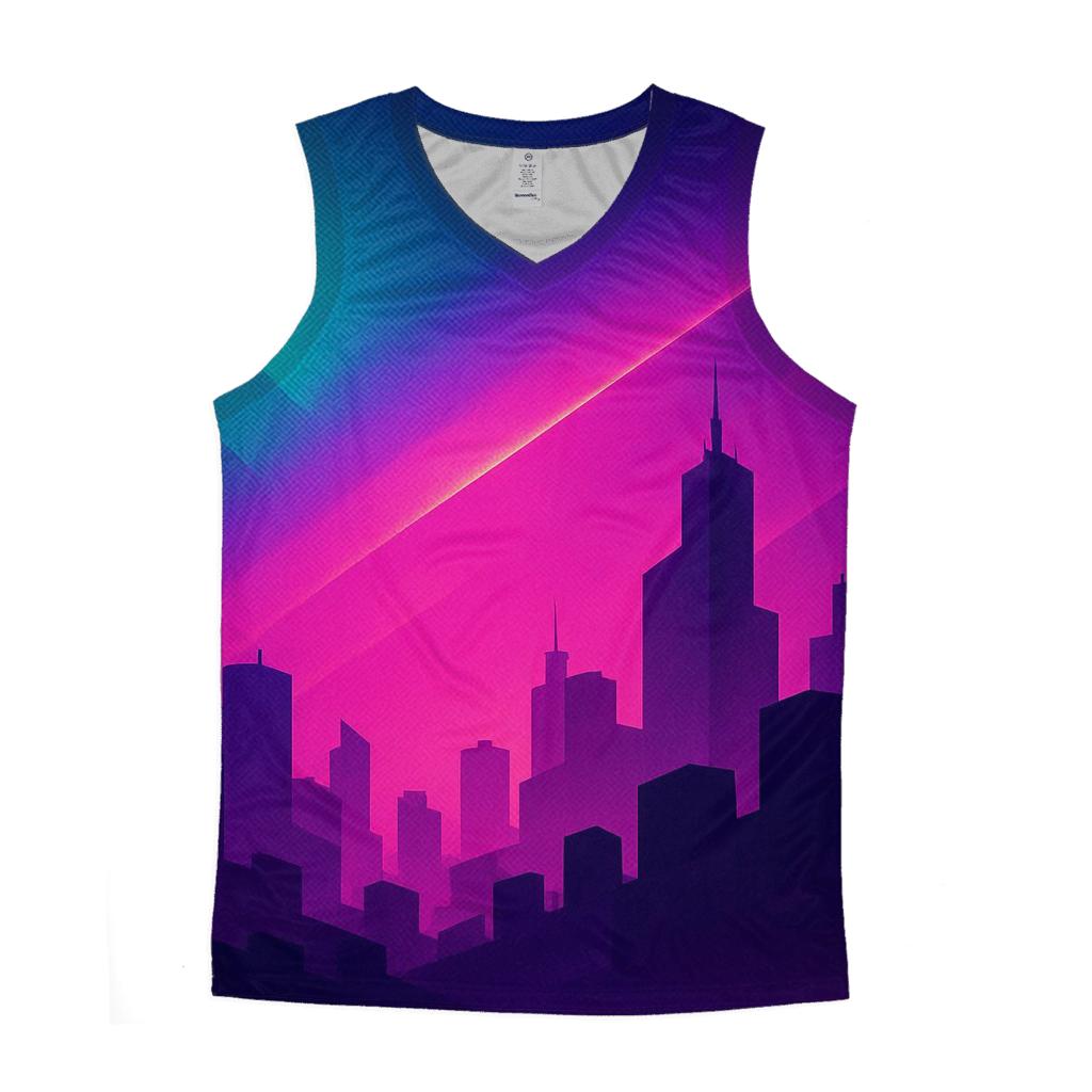 Neon Horizon Sweep sports performance tank tops