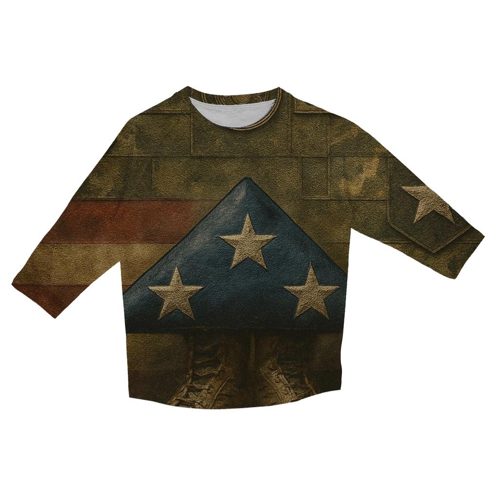 Fallen Heroes Patchwork cotton quarter sleeve shirts