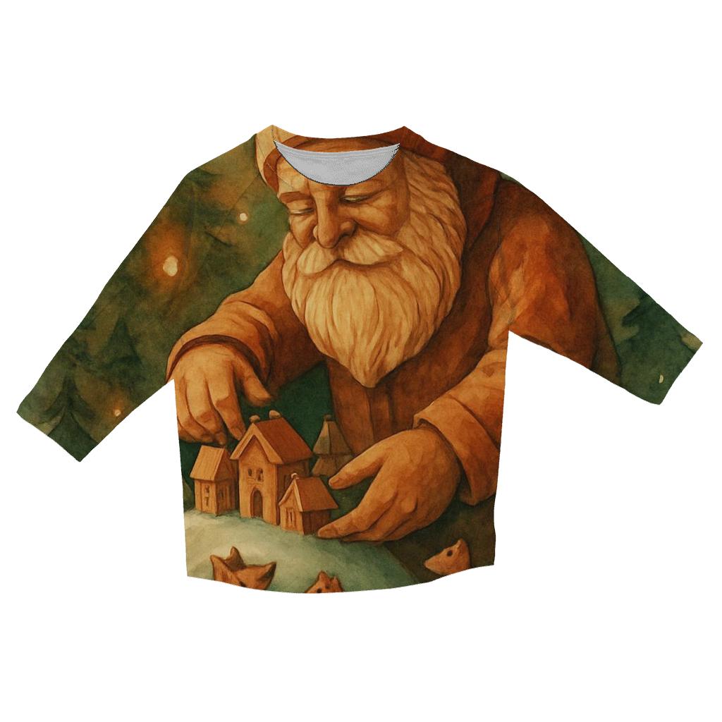 Woodland Carver Santa personalized 3/4 sleeve tees