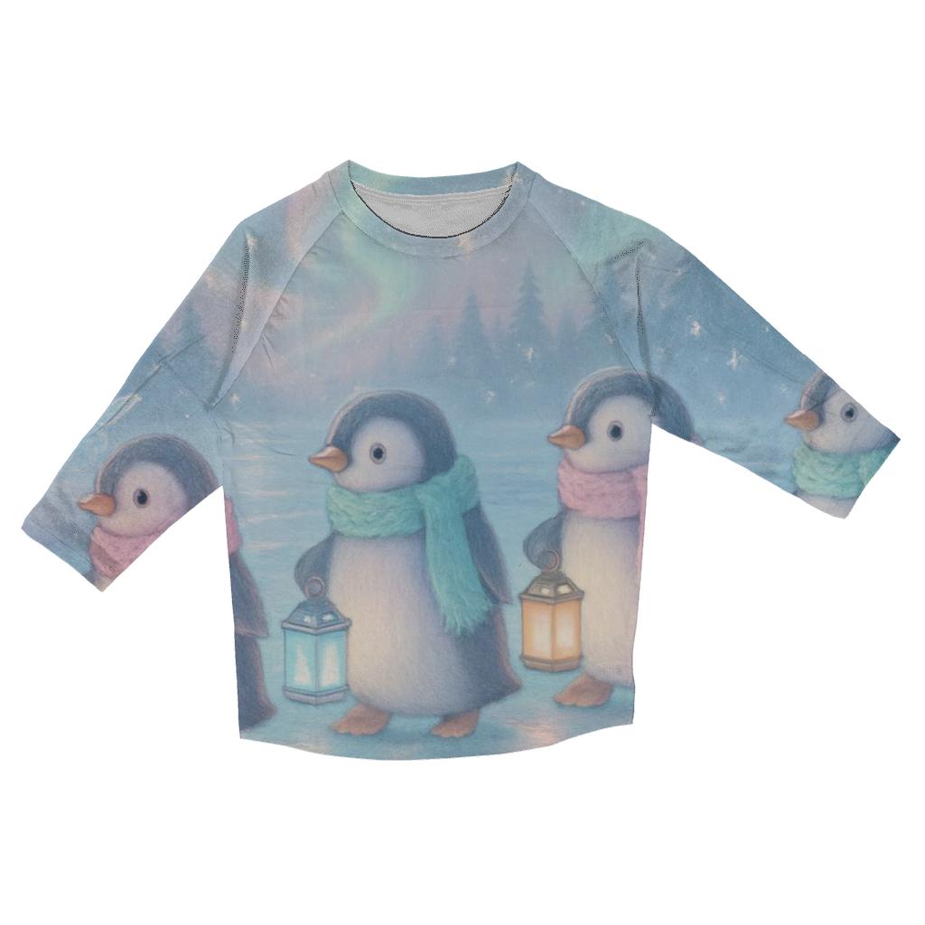 Penguin Lantern Parade personalized 3/4 sleeve tees