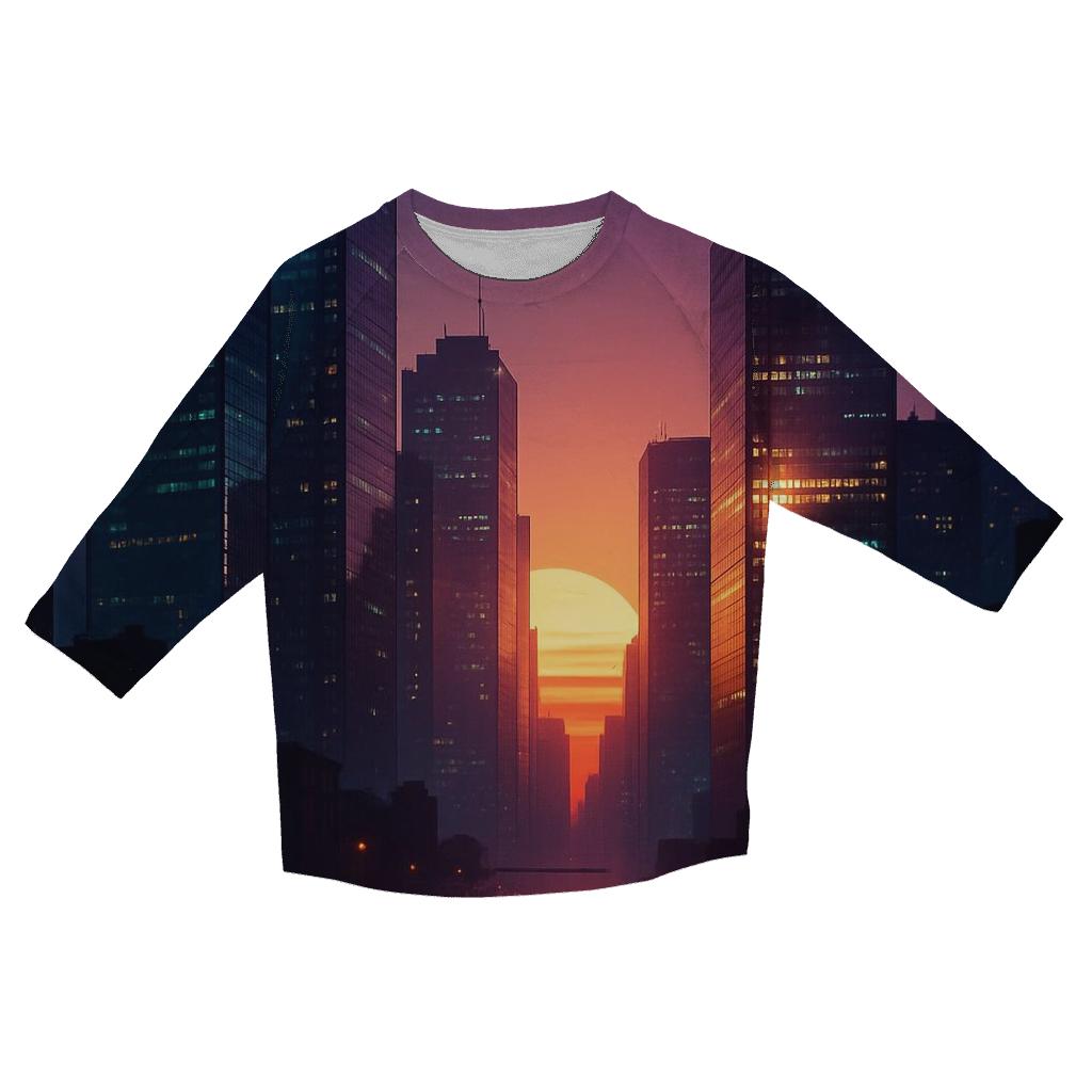 Teal City Afterglow stylish quarter sleeve tops