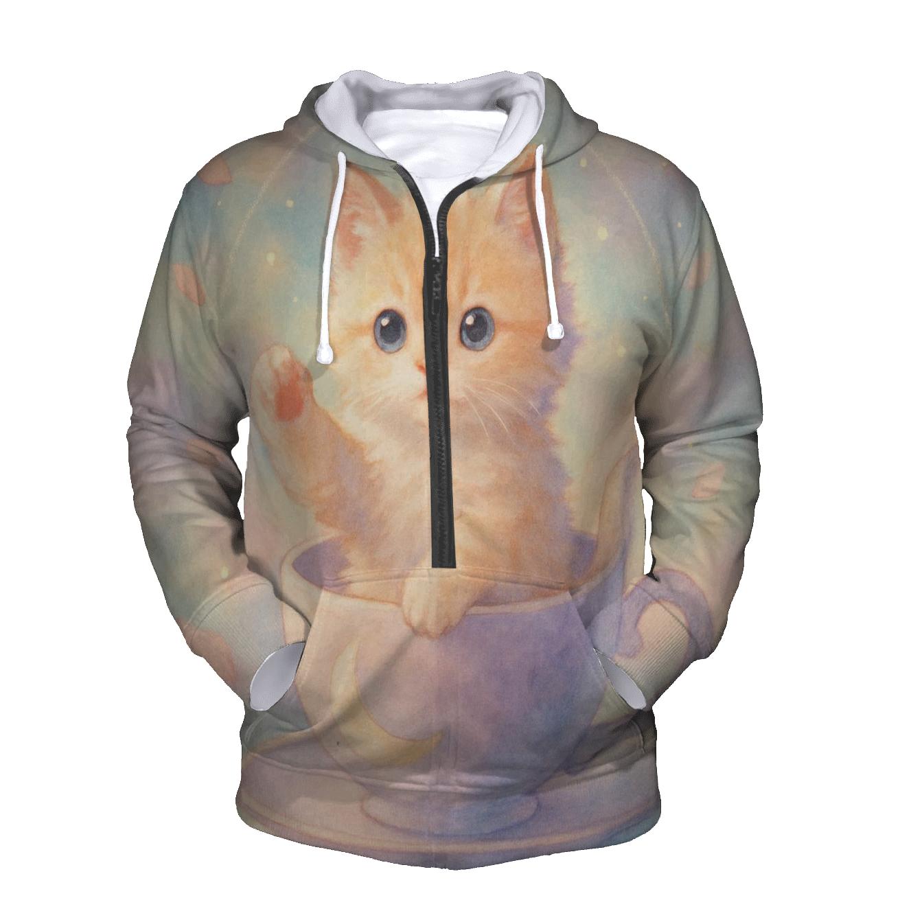 Moonbeam Tea Party Cat hoodies fashion