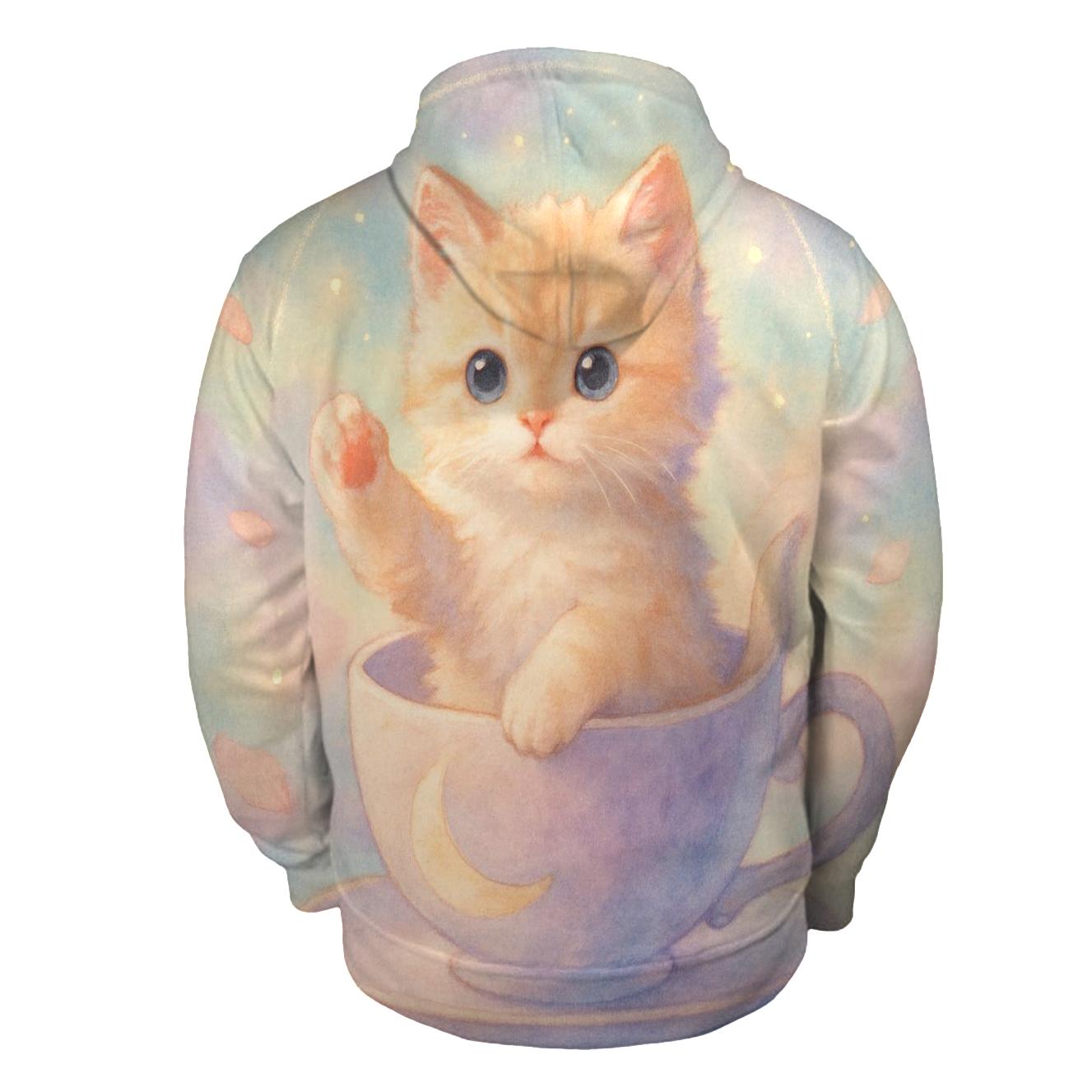 Moonbeam Tea Party Cat hoodies fashion
