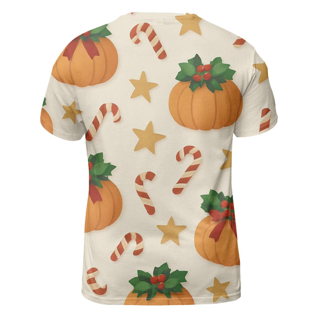 Carolers Pumpkin Wreath Scatter creative print fashion shirts