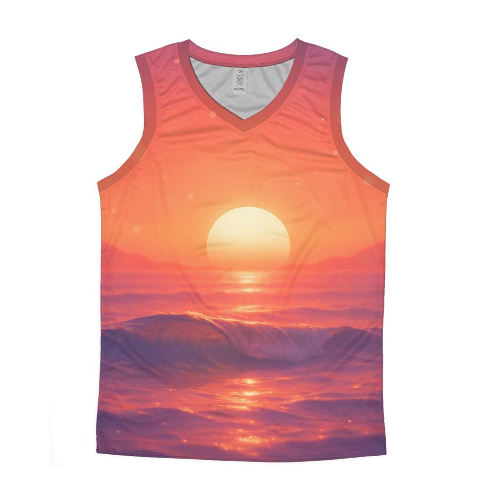 Coral Horizon Drift personalized athletic tanks