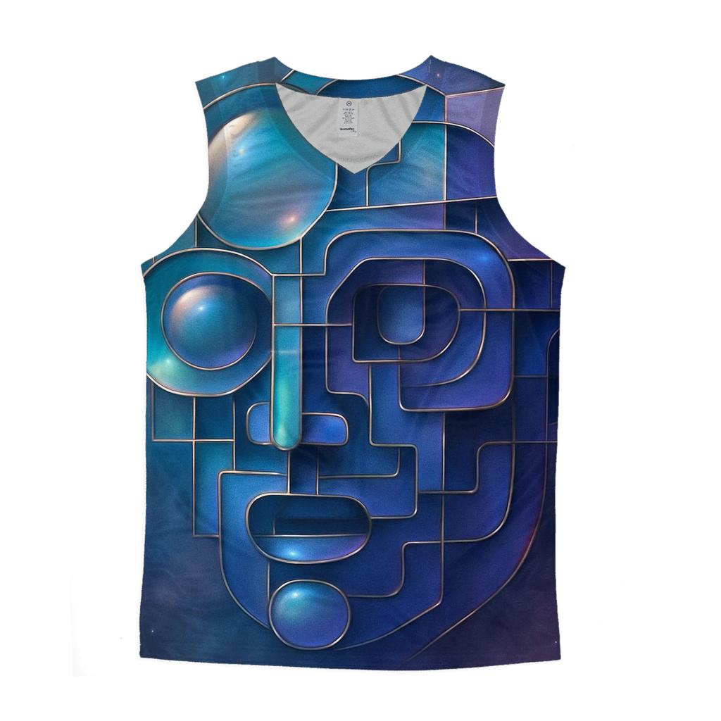 Chromatic Orb Maze graphic print tank tops