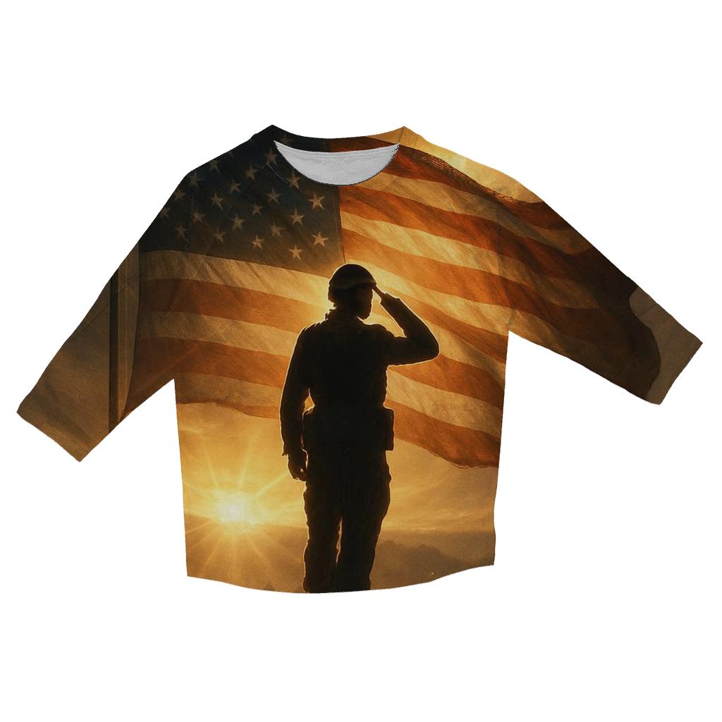 Silent Salute Sunrise trendy 3/4 sleeve tops