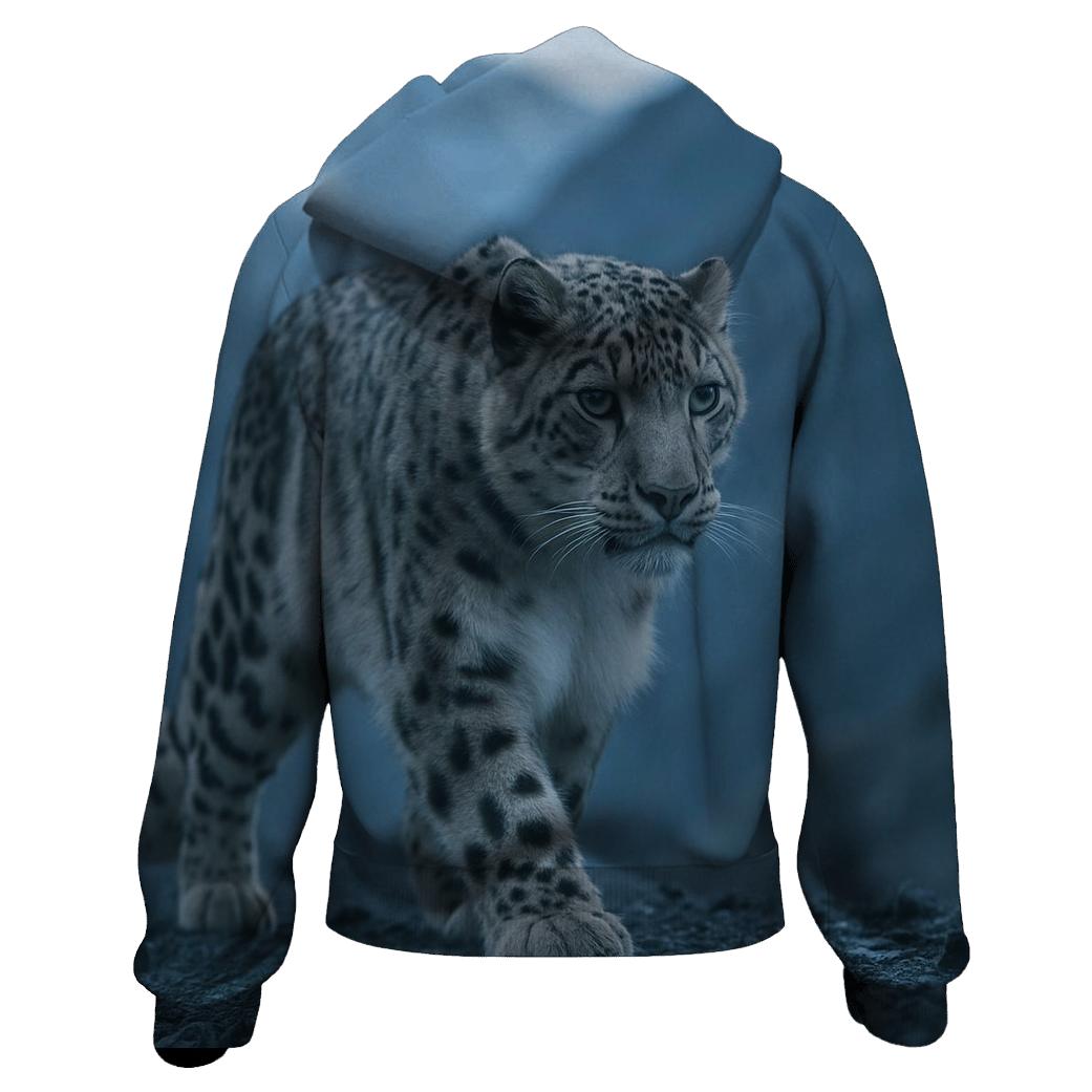 Mist Ridge Stalker Snow Leopard printed hoodies