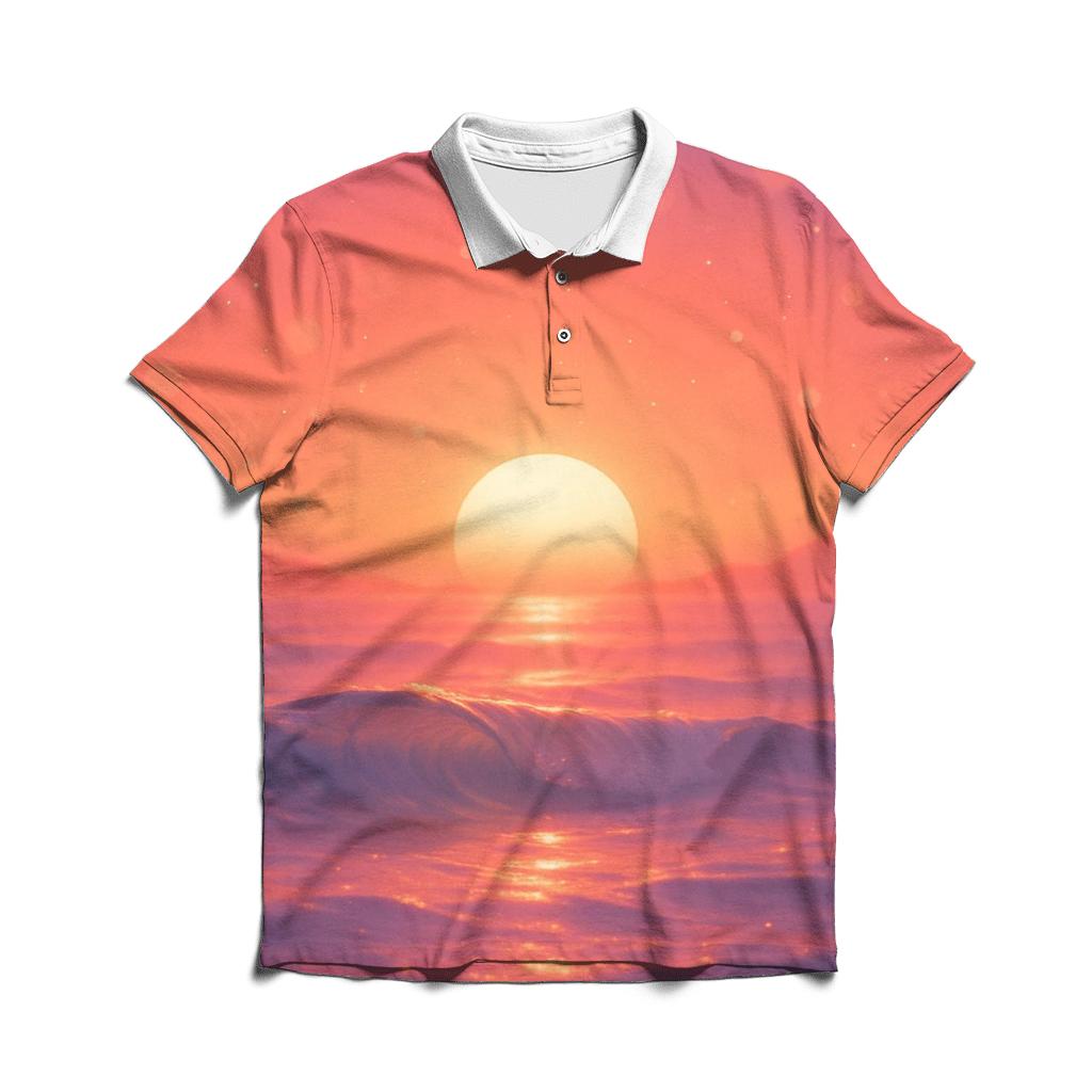 Coral Horizon Drift designer slim fit polos