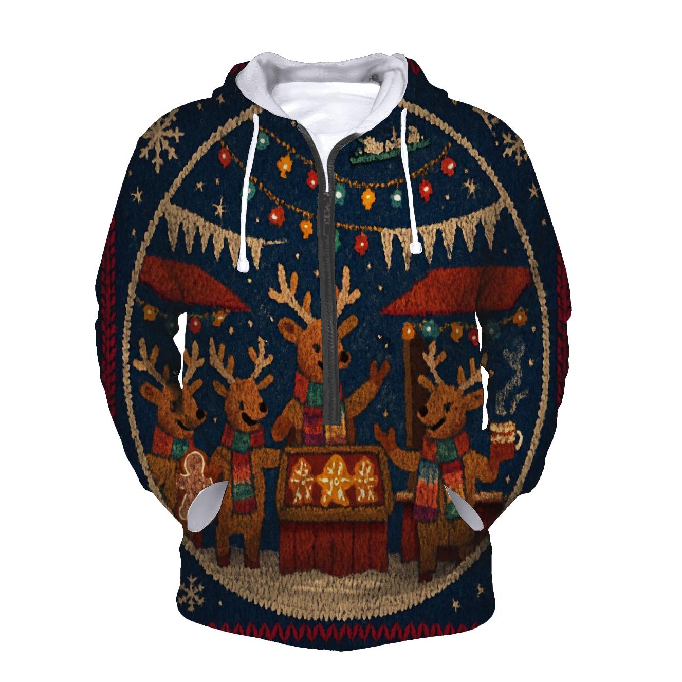 Reindeer Night Market graphic hoodies