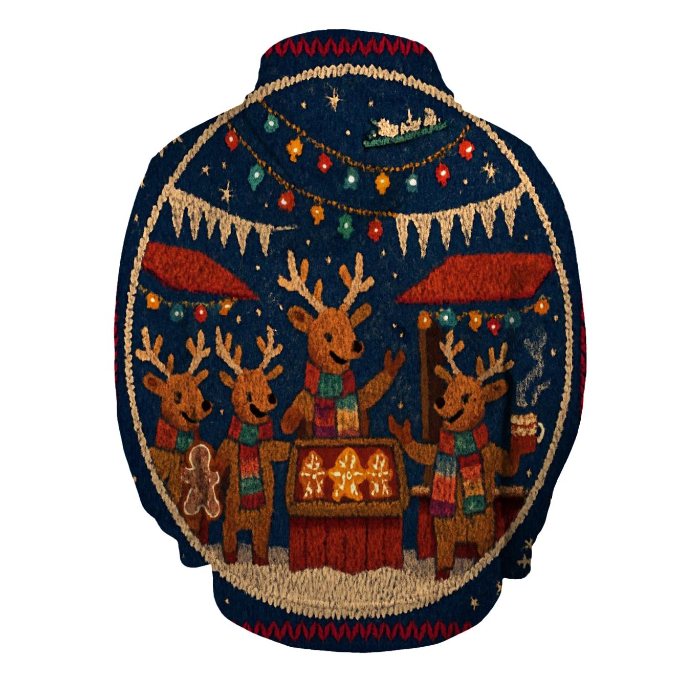 Reindeer Night Market graphic hoodies