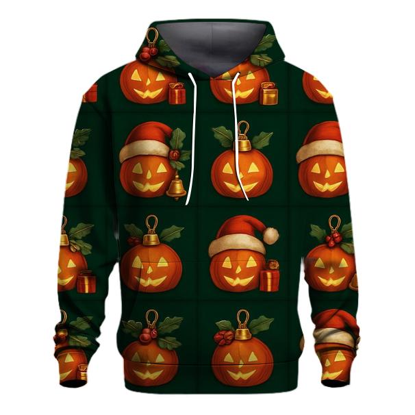 Festive Pumpkin Ornament Grid pullover hoodies
