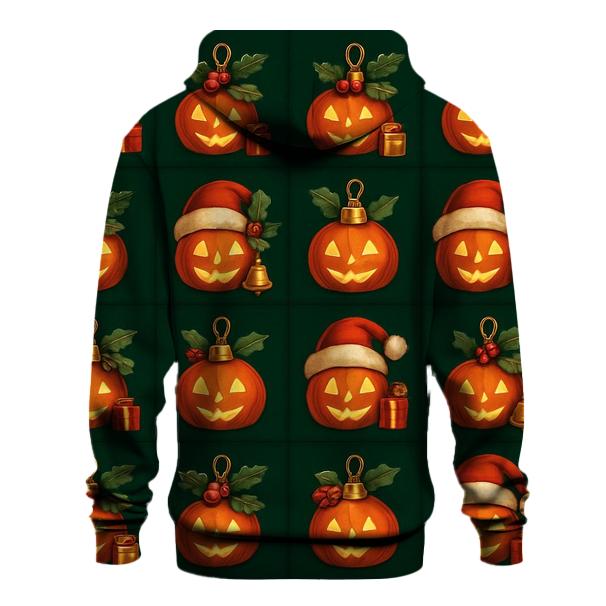 Festive Pumpkin Ornament Grid pullover hoodies