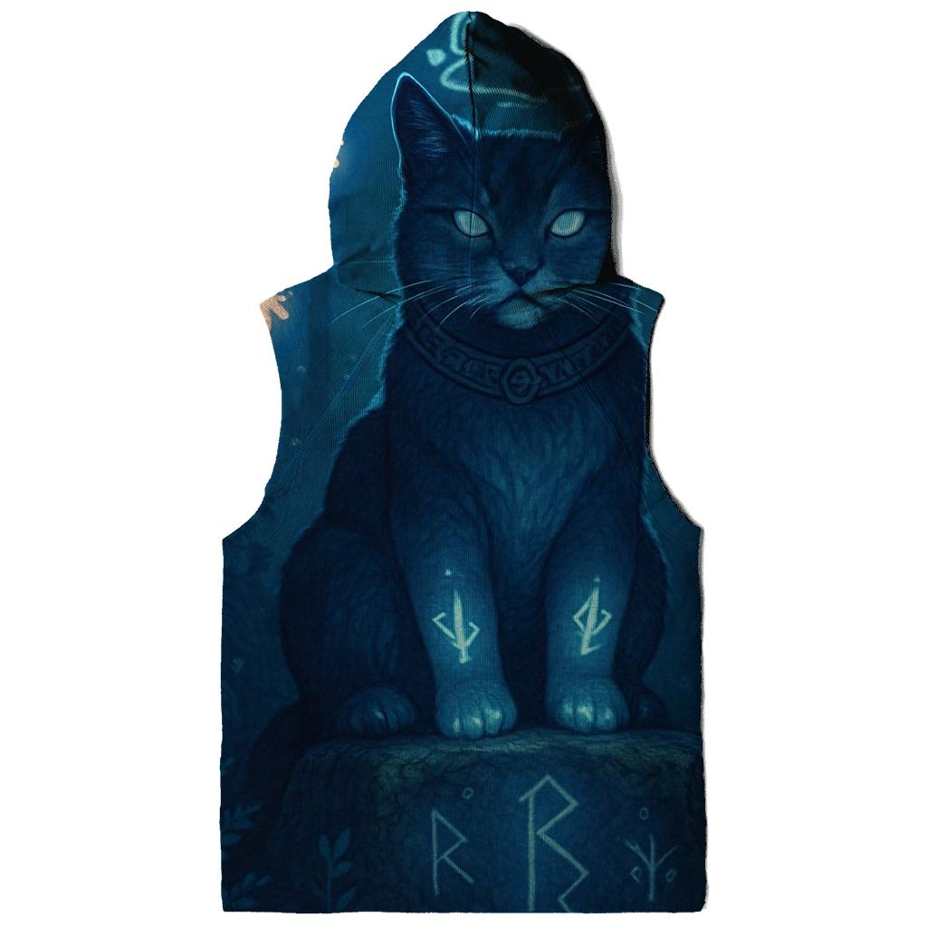 Mystic Runestone Guardian Cat embroidered hoodies