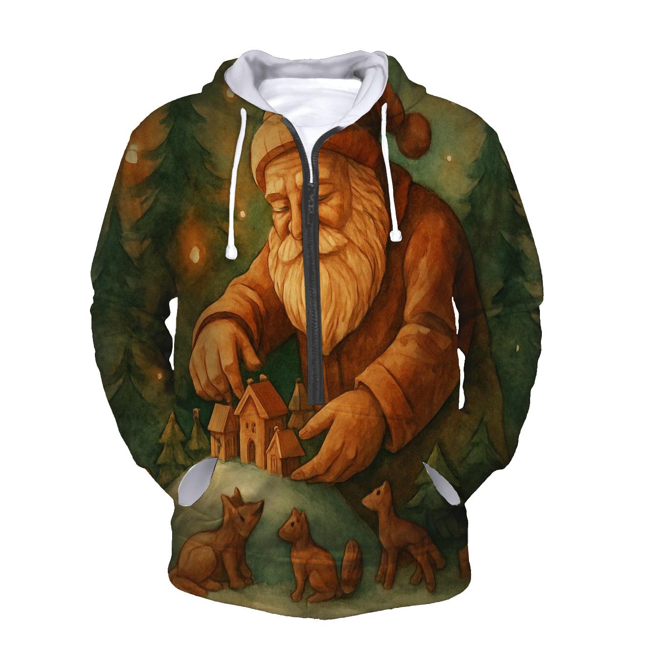 Woodland Carver Santa premium hoodies
