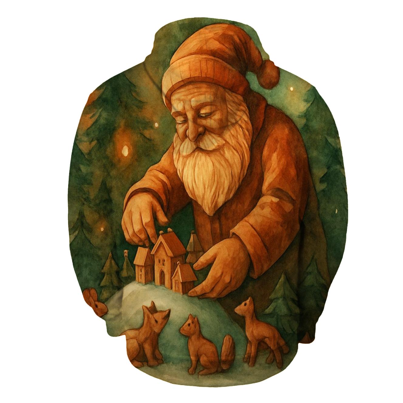 Woodland Carver Santa premium hoodies