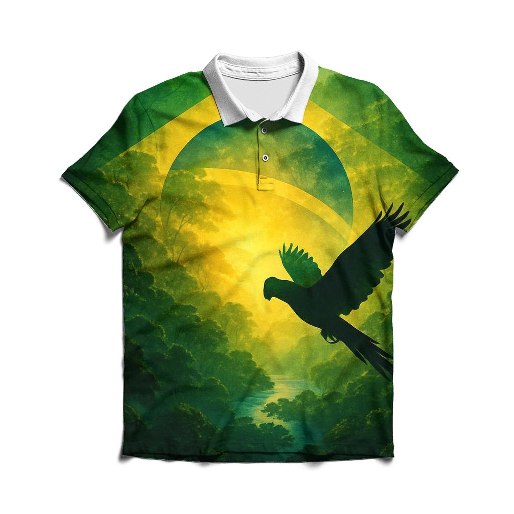 Amazonian Canopy Flag branded logo polo shirts