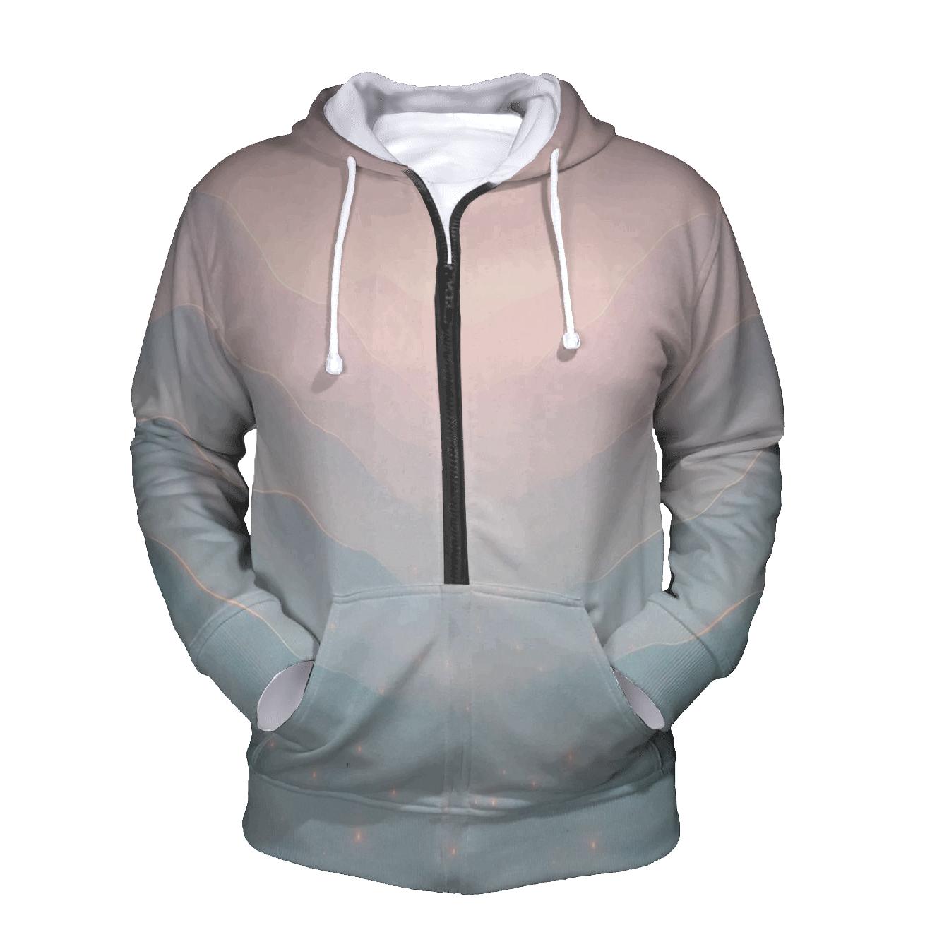 Pastel Mountain Echo printed hoodies