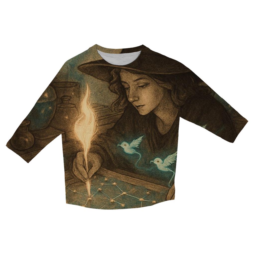 Lantern Witch Cartography trendy 3/4 sleeve tops