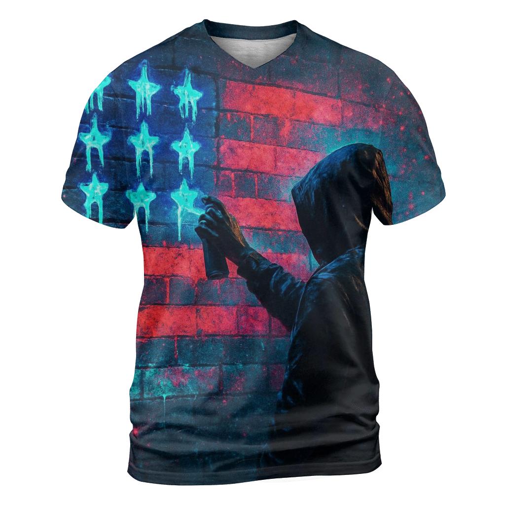 Urban Graffiti Stripes trendy printed shirt styles