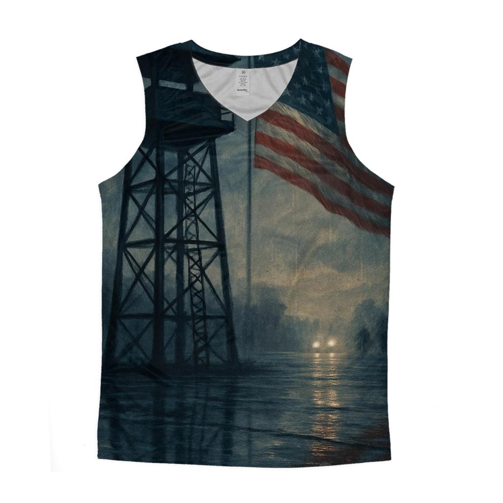 Watchtower Reflection graphic print tank tops