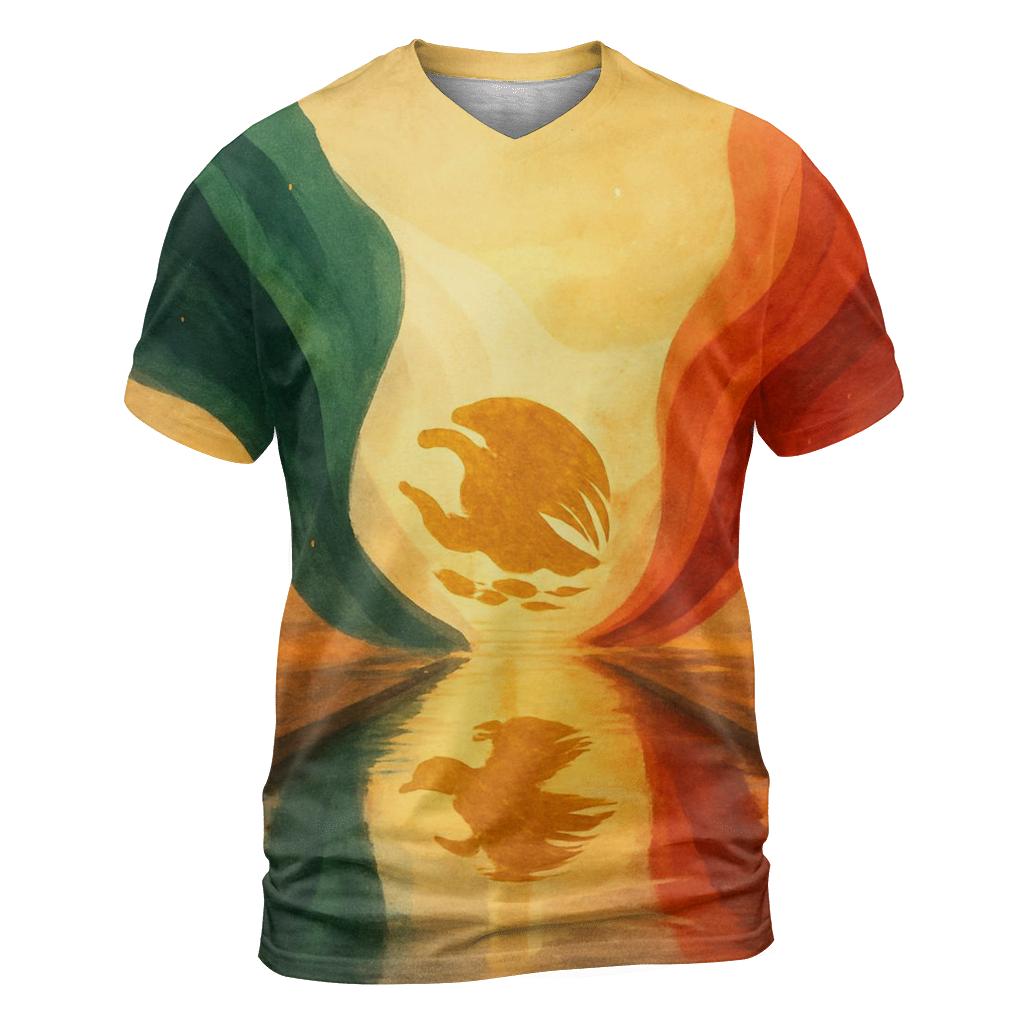 Aztec Sun Reflection statement graphic shirts