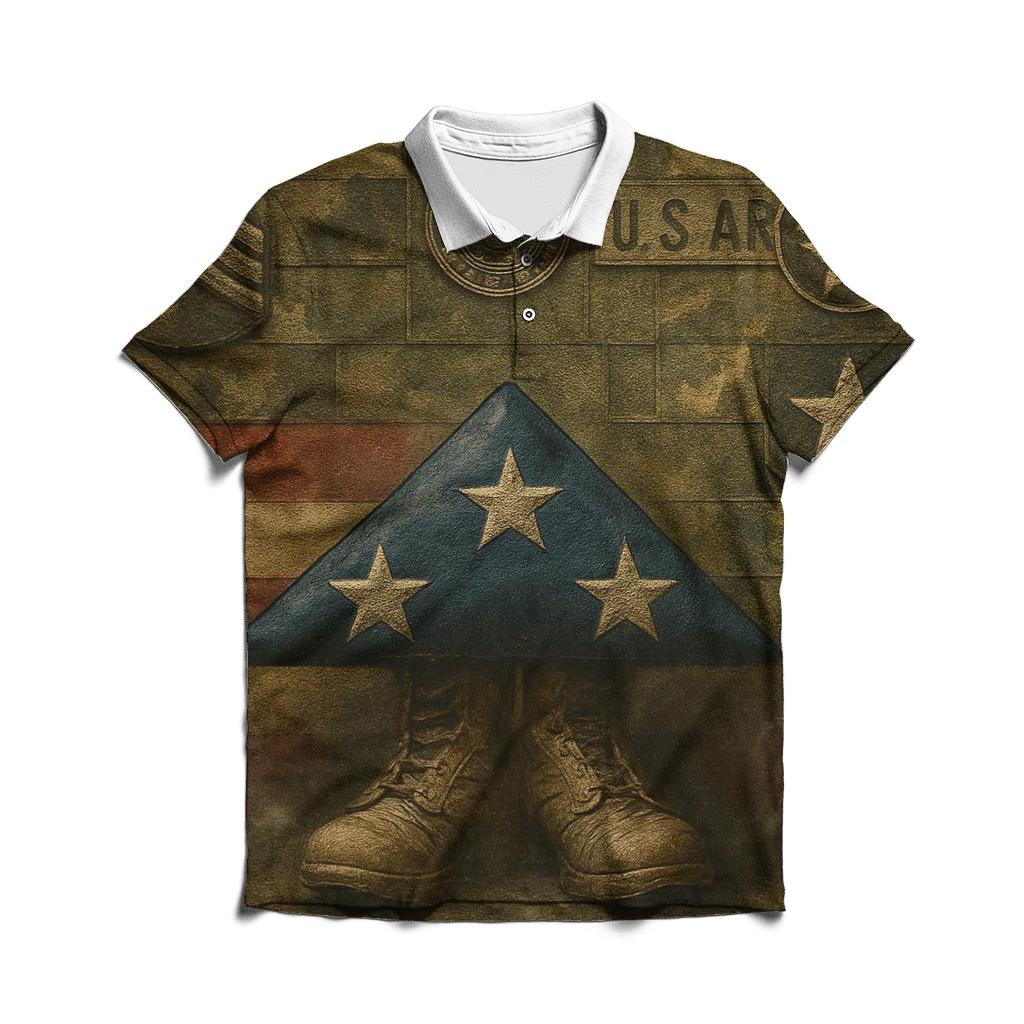 Fallen Heroes Patchwork embroidered polo tops