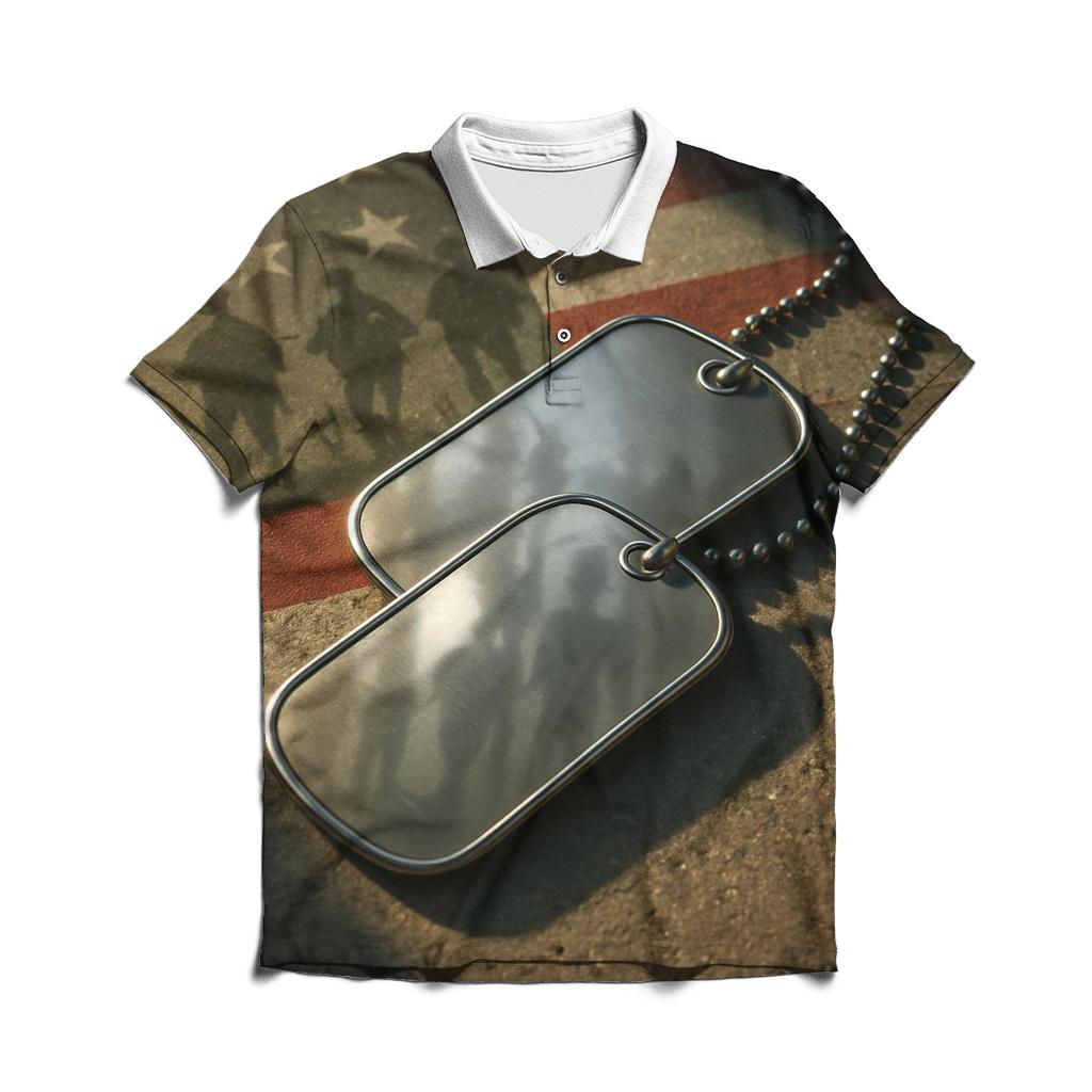 Dog Tags At High Noon stylish collar polo tees