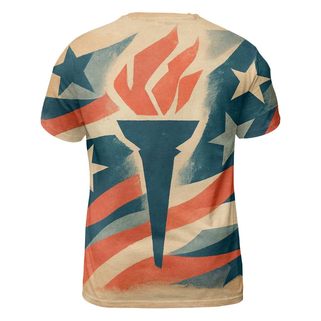 Abstract Stripes Of Liberty artistic all-over print tops