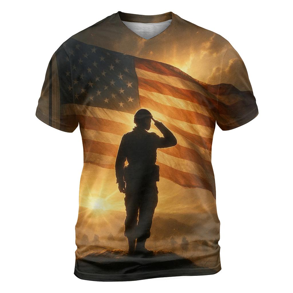 Silent Salute Sunrise statement graphic shirts