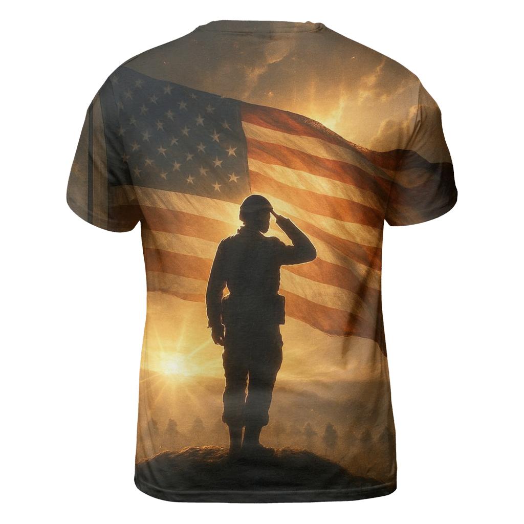 Silent Salute Sunrise statement graphic shirts