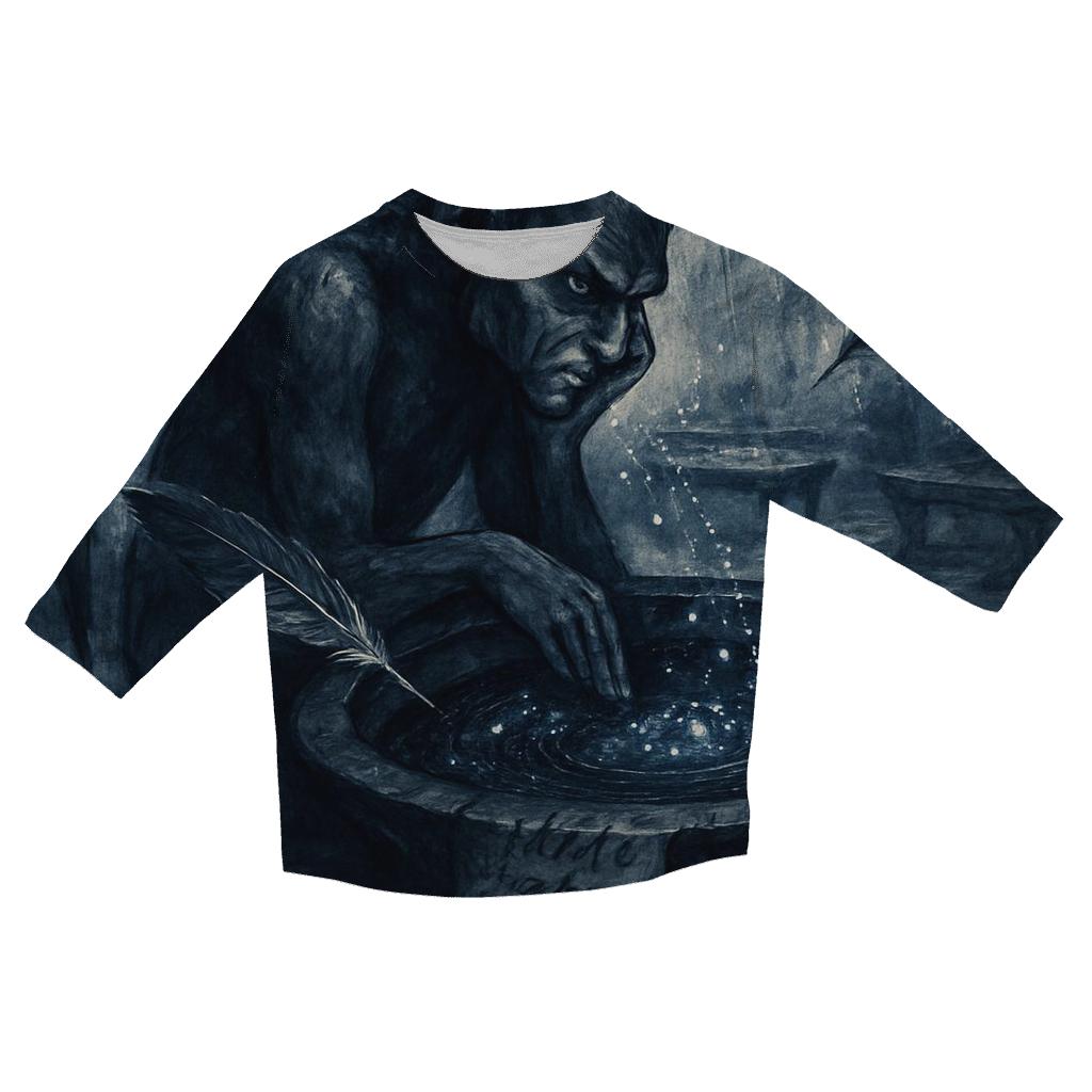 Ink-Stained Gargoyle Poet stylish quarter sleeve tops